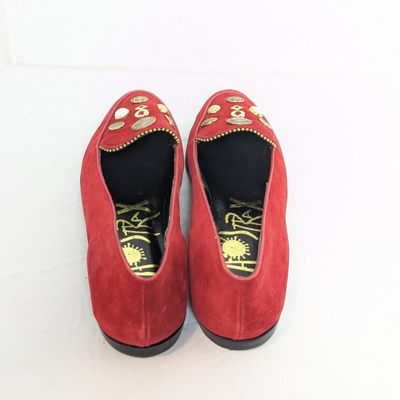 Vintage 80-90s red suede flats - Picture 7 of 16